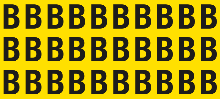 902B - Foglio n.30 etichette adesive G/N lettera B