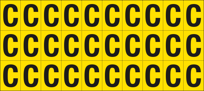 902C - Foglio n.30 etichette adesive G/N lettera C