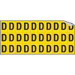 903D - Foglio n.30 etichette adesive G/N lettera D