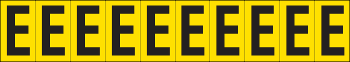 904E - Foglio n.10 etichette adesive G/N lettera E