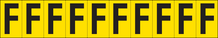 904F - Foglio n.10 etichette adesive G/N lettera F