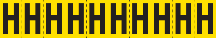 904H - Foglio n.10 etichette adesive G/N lettera H