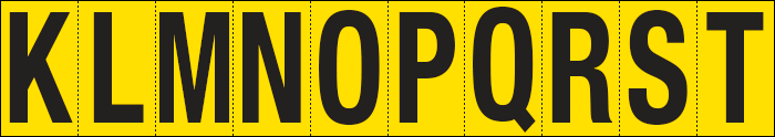 904KT - Foglio n.10 etichette adesive G/N lett.da K a T