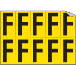 905F - Foglio n.10 etichette adesive G/N lettera F