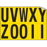 905UZ - Foglio n.10 etichette adesive G/N lett.da U a Z