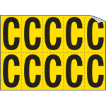 906C - Foglio n.10 etichette adesive G/N lettera C