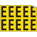 906E - Foglio n.10 etichette adesive G/N lettera E