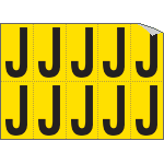 906J - Foglio n.10 etichette adesive G/N lettera J