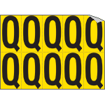 906Q - Foglio n.10 etichette adesive G/N lettera Q