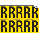 906R - Foglio n.10 etichette adesive G/N lettera R