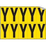 906Y - Foglio n.10 etichette adesive G/N lettera Y