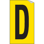 907D - Foglio n.1 etichette adesive G/N lettera D