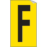 907F - Foglio n.1 etichette adesive G/N lettera F