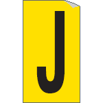 907J - Foglio n.1 etichette adesive G/N lettera J