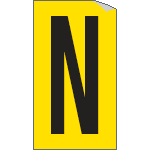 907N - Foglio n.1 etichette adesive G/N lettera N