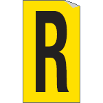 907R - Foglio n.1 etichette adesive G/N lettera R