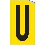 907U - Foglio n.1 etichette adesive G/N lettera U