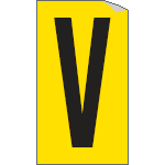 907V - Foglio n.1 etichette adesive G/N lettera V