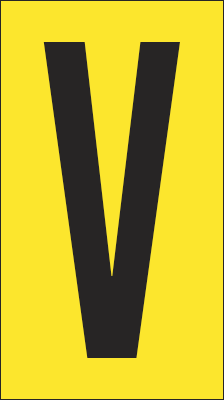 907V - Foglio n.1 etichette adesive G/N lettera V