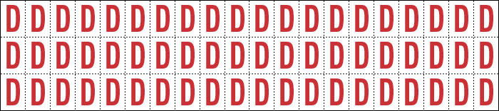 911D - Foglio n.60 etichette adesive B/R lettera D