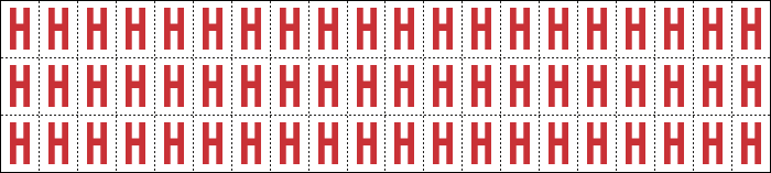 911H - Foglio n.60 etichette adesive B/R lettera H