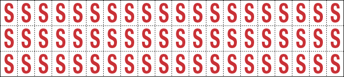 911S - Foglio n.60 etichette adesive B/R lettera S