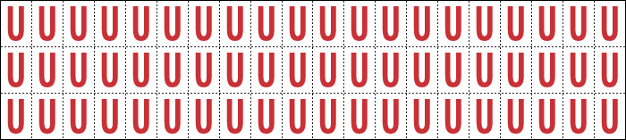 911U - Foglio n.60 etichette adesive B/R lettera U