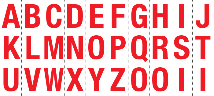 912AZ - Foglio n.30 etichette adesive B/R lett.da A a Z