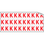 912K - Foglio n.30 etichette adesive B/R lettera K