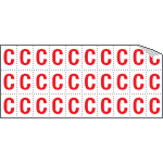 913C - Foglio n.30 etichette adesive B/R lettera C