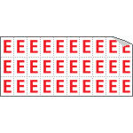 913E - Foglio n.30 etichette adesive B/R lettera E