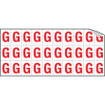 913G - Foglio n.30 etichette adesive B/R lettera G