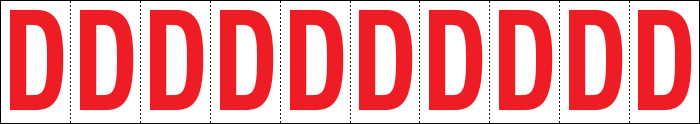 914D - Foglio n.10 etichette adesive B/R lettera D