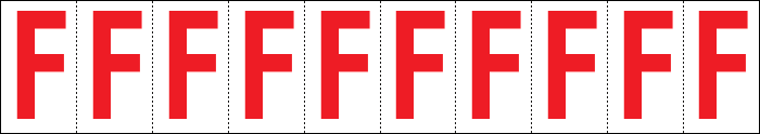 914F - Foglio n.10 etichette adesive B/R lettera F