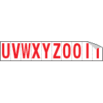 914UZ - Foglio n.10 etichette adesive B/R lett.da U a Z