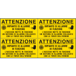 91578B - Foglio n.4 etichette Impianto allarme in funzione
