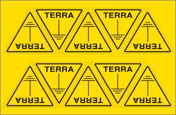 91631A - Foglio n.10 etichette adesive TERRA + simbolo