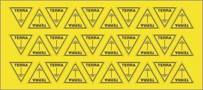 91631B - Foglio n.30 etichette adesive TERRA + simbolo