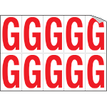 916G - Foglio n.10 etichette adesive B/R lettera G