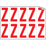 916Z - Foglio n.10 etichette adesive B/R lettera Z