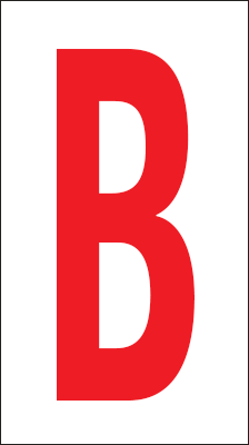 917B - Foglio n.1 etichette adesive B/R lettera B