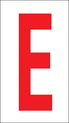 917E - Foglio n.1 etichette adesive B/R lettera E