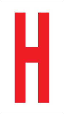 917H - Foglio n.1 etichette adesive B/R lettera H