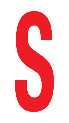 917S - Foglio n.1 etichette adesive B/R lettera S