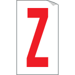917Z - Foglio n.1 etichette adesive B/R lettera Z