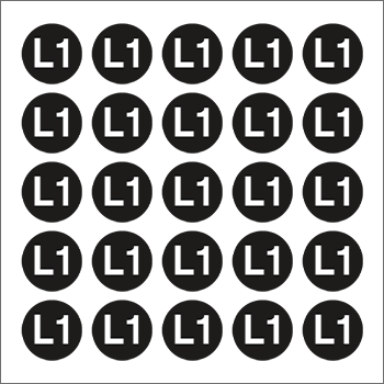 9189B - Foglio n.25 etichetta adesiva simbolo L1