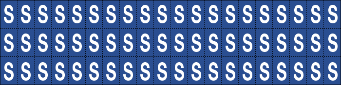 920S - Foglio n.60 etichette adesive B/B lettera S