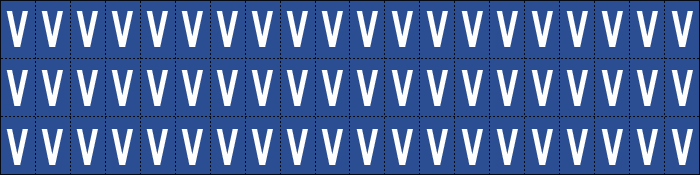 920V - Foglio n.60 etichette adesive B/B lettera V
