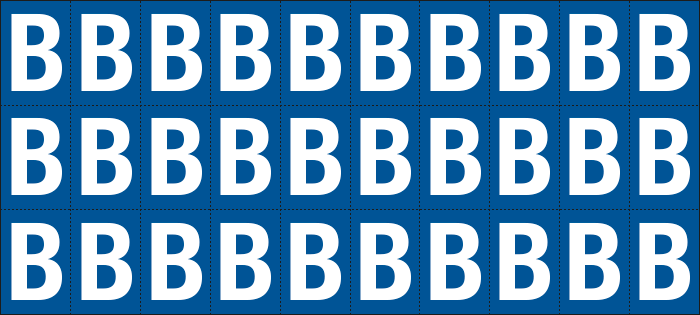 922B - Foglio n.30 etichette adesive B/B lettera B