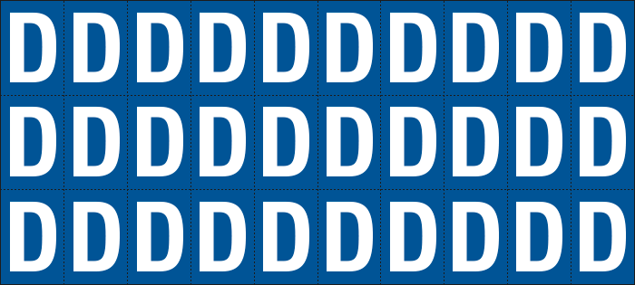 922D - Foglio n.30 etichette adesive B/B lettera D